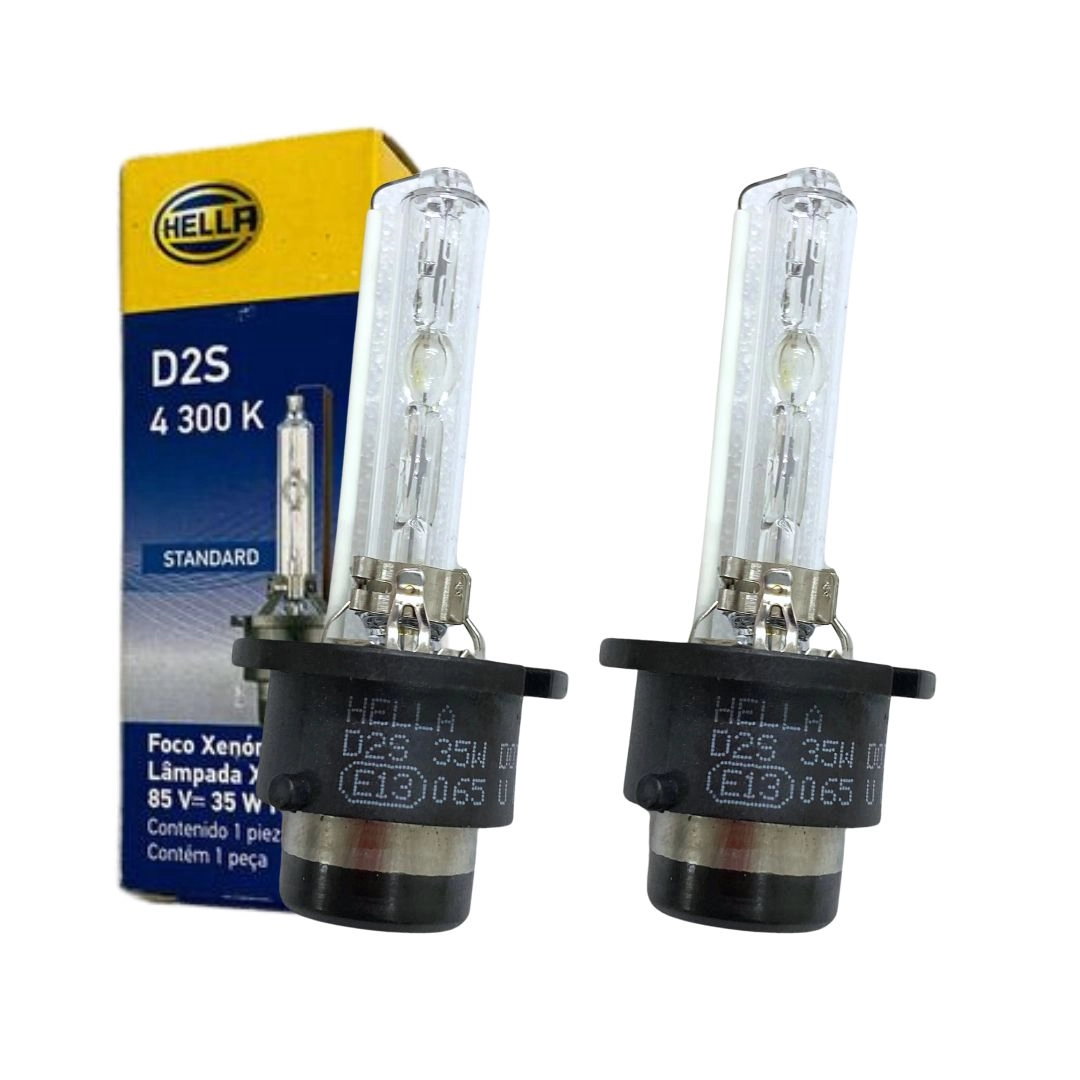 Par Lâmpada Xenon D2S 4300k 12/24V Bivolt 35W Original Hella Par Lâmpada Xenon D2S 4300k 12/24V Bivolt 35W Original Hella