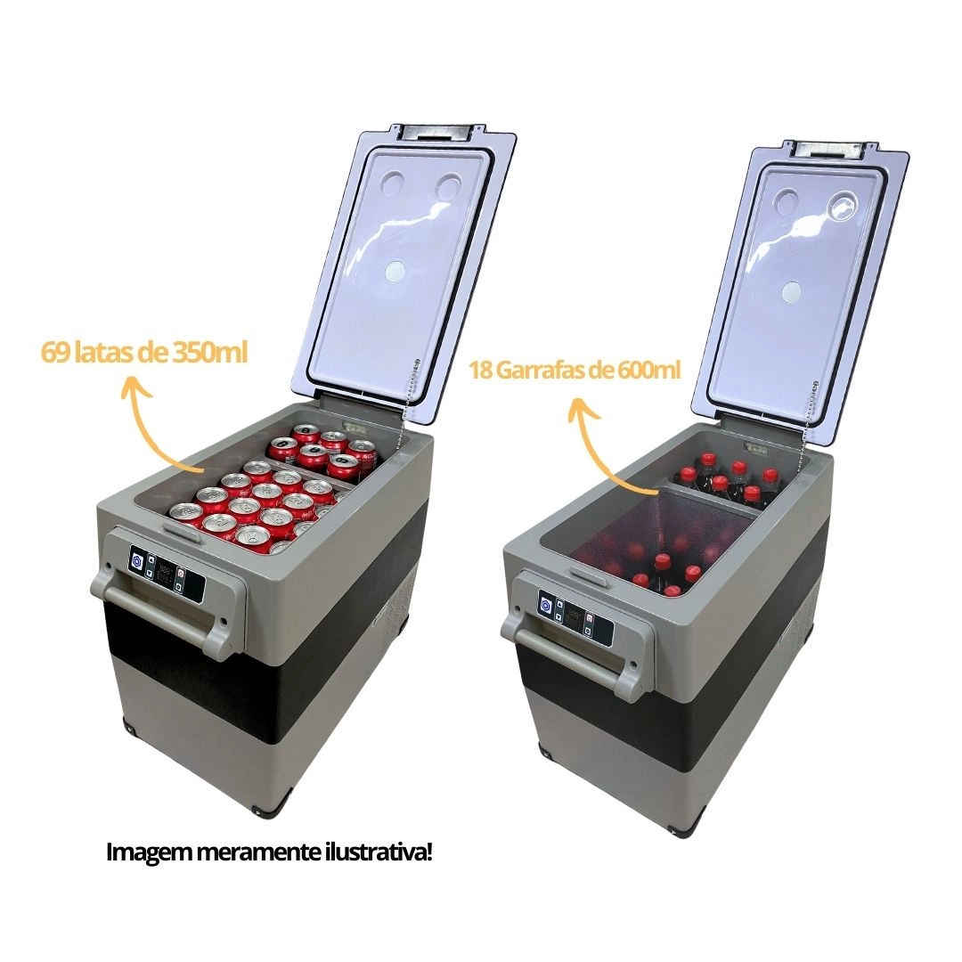 Geladeira Portátil 55L 12v/24v 110v/220v Caminhão Ônibus Van