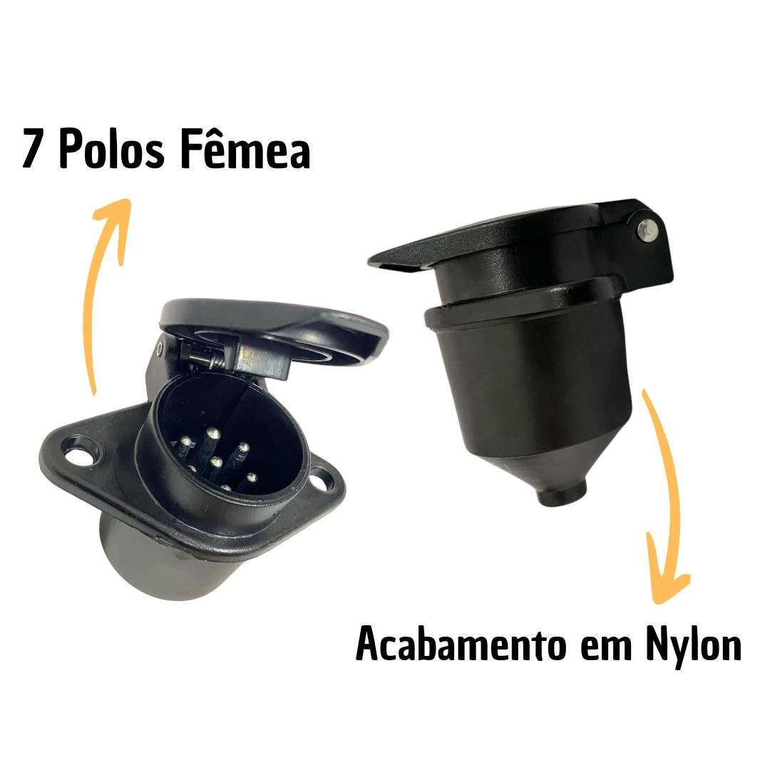 Tomada Elétrica Caminhão Carreta 7 Polos Fêmea Tomada Elétrica Caminhão Carreta 7 Polos Fêmea