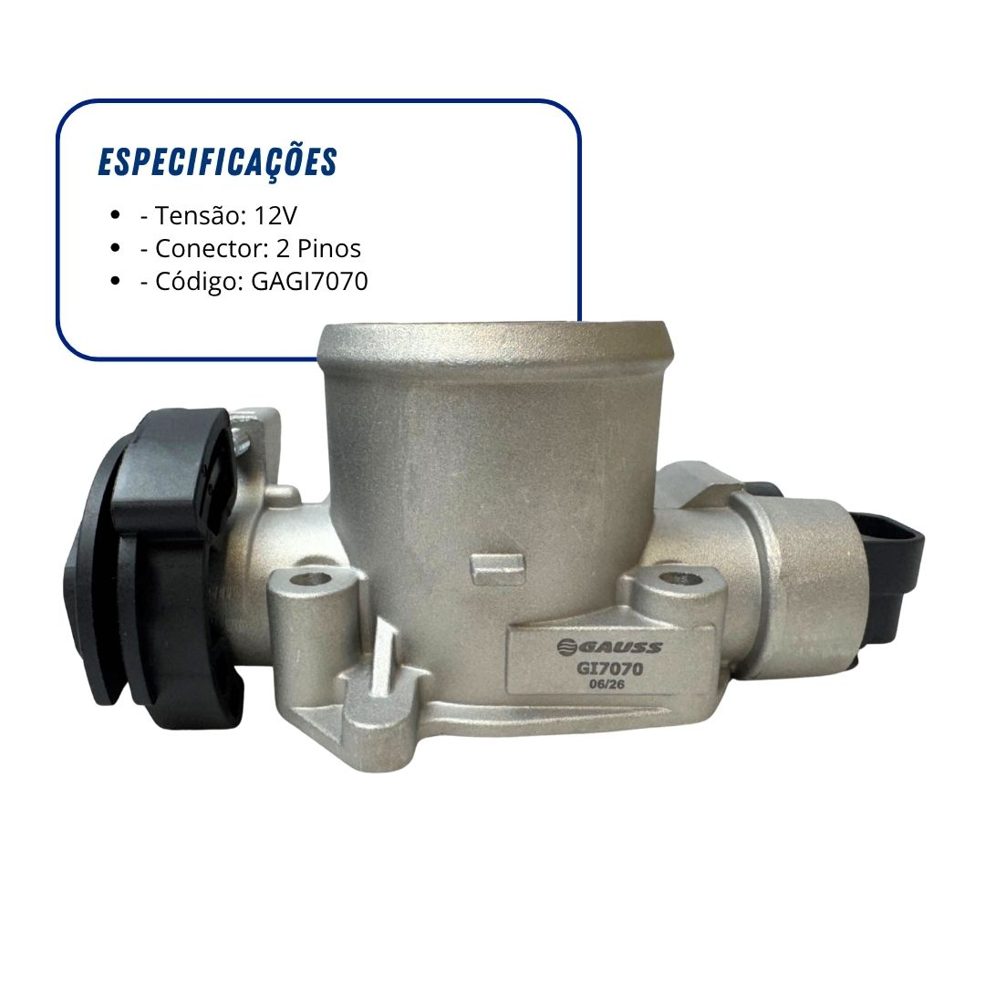 Corpo de Borboleta TBI Eletrônico 12V 2 Pinos Para Fiat Palio 1.3 1.5 e Fiorino Furgão 1.3 Gauss Corpo de Borboleta TBI Eletrônico 12V 2 Pinos Para Fiat Palio 1.3 1.5 e Fiorino Furgão 1.3 Gauss