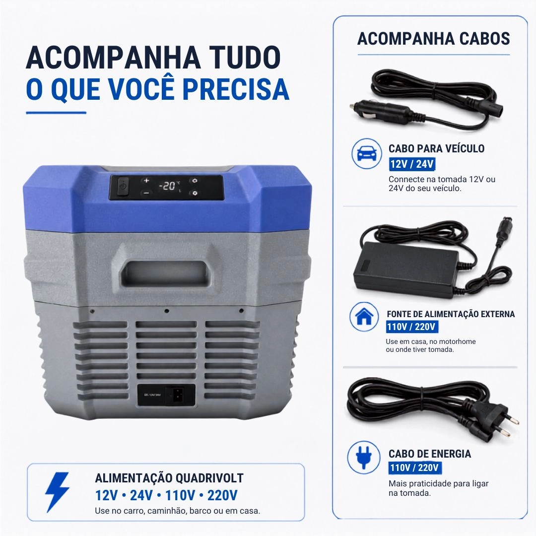 Geladeira Portátil 30 Litros 12/24V 110/220v Caminhão Carro Motor Home Ônibus Maxfreeze Geladeira Portátil 30 Litros 12/24V 110/220v Caminhão Carro Motor Home Ônibus Maxfreeze