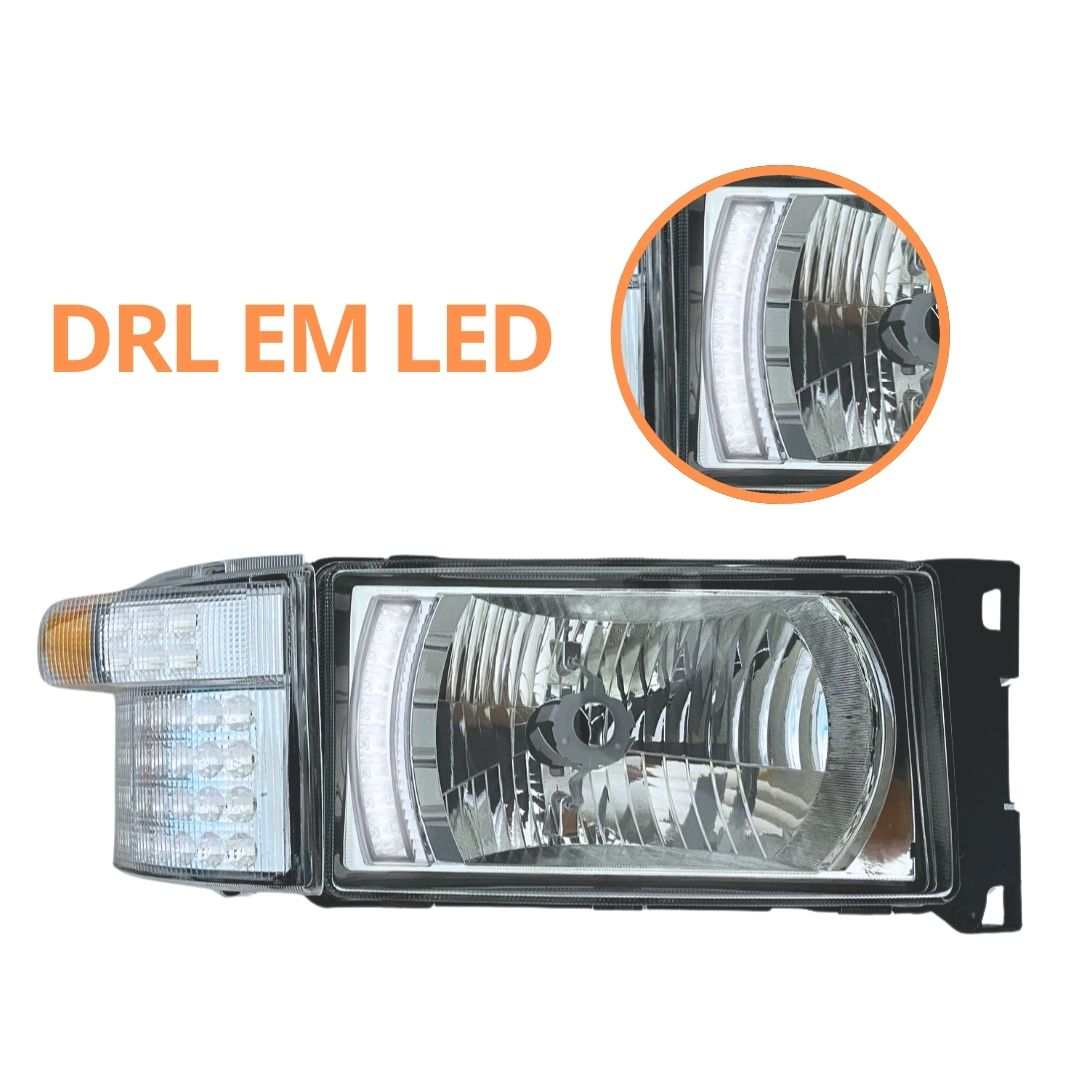 Par Farol Dianteiro 24v E Pisca DRL em LED Para Scania Série 4 5 6 PGR Com Lâmpadas 1732509 1732510 Par Farol Dianteiro 24v E Pisca DRL em LED Para Scania Série 4 5 6 PGR Com Lâmpadas 1732509 1732510