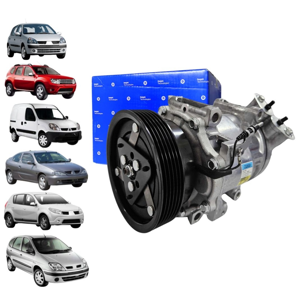 Compressor Ar Para Clio Duster Kangoo Megane Sandero Scenic 1.6 2000 A 2015 Sd7v16 Delphi Cs20301 Compressor Ar Para Clio Duster Kangoo Megane Sandero Scenic 1.6 2000 A 2015 Sd7v16 Delphi Cs20301