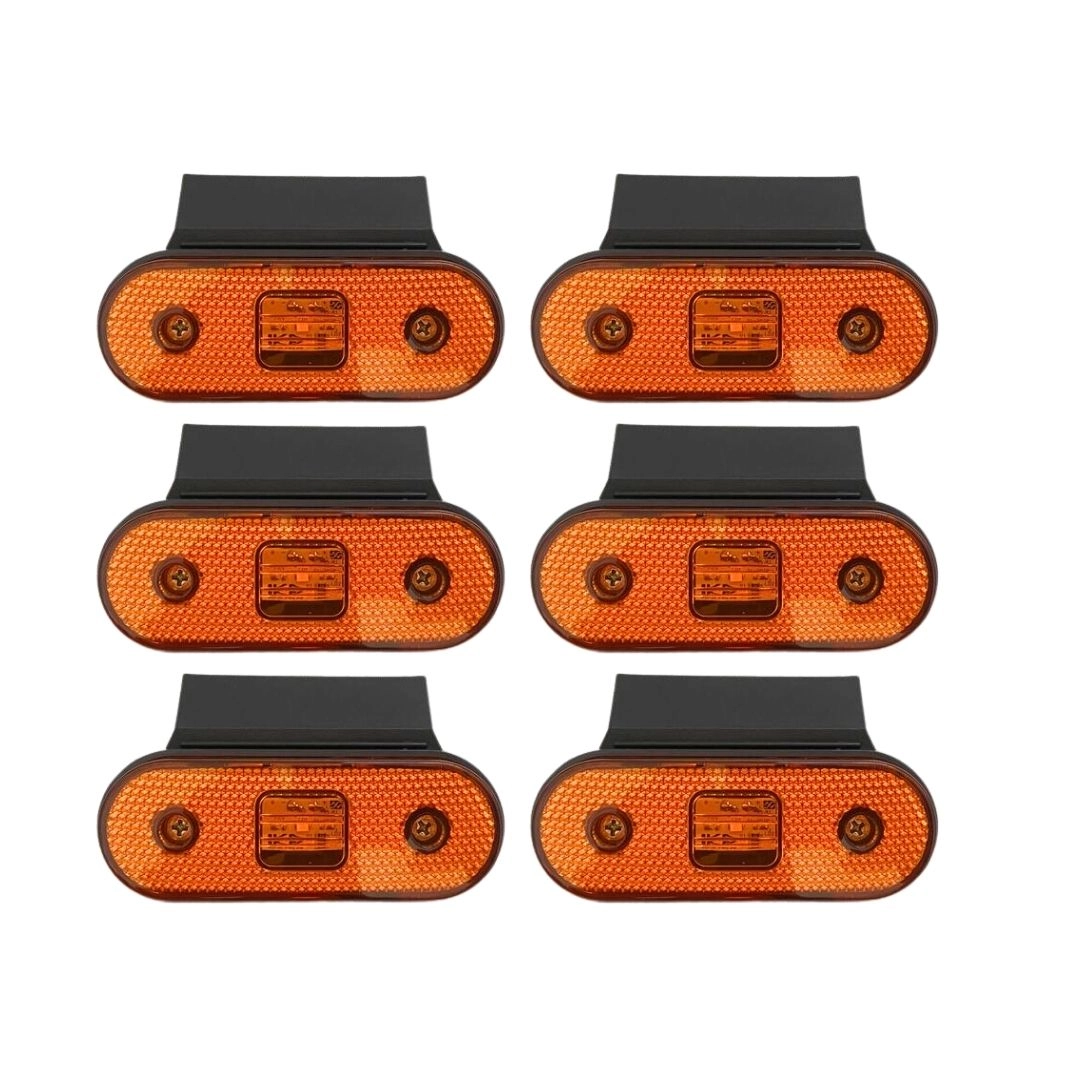 Kit 6 Lanternas Lateral LED Carreta Facchini Suporte Amarela Kit 6 Lanternas Lateral LED Carreta Facchini Suporte Amarela