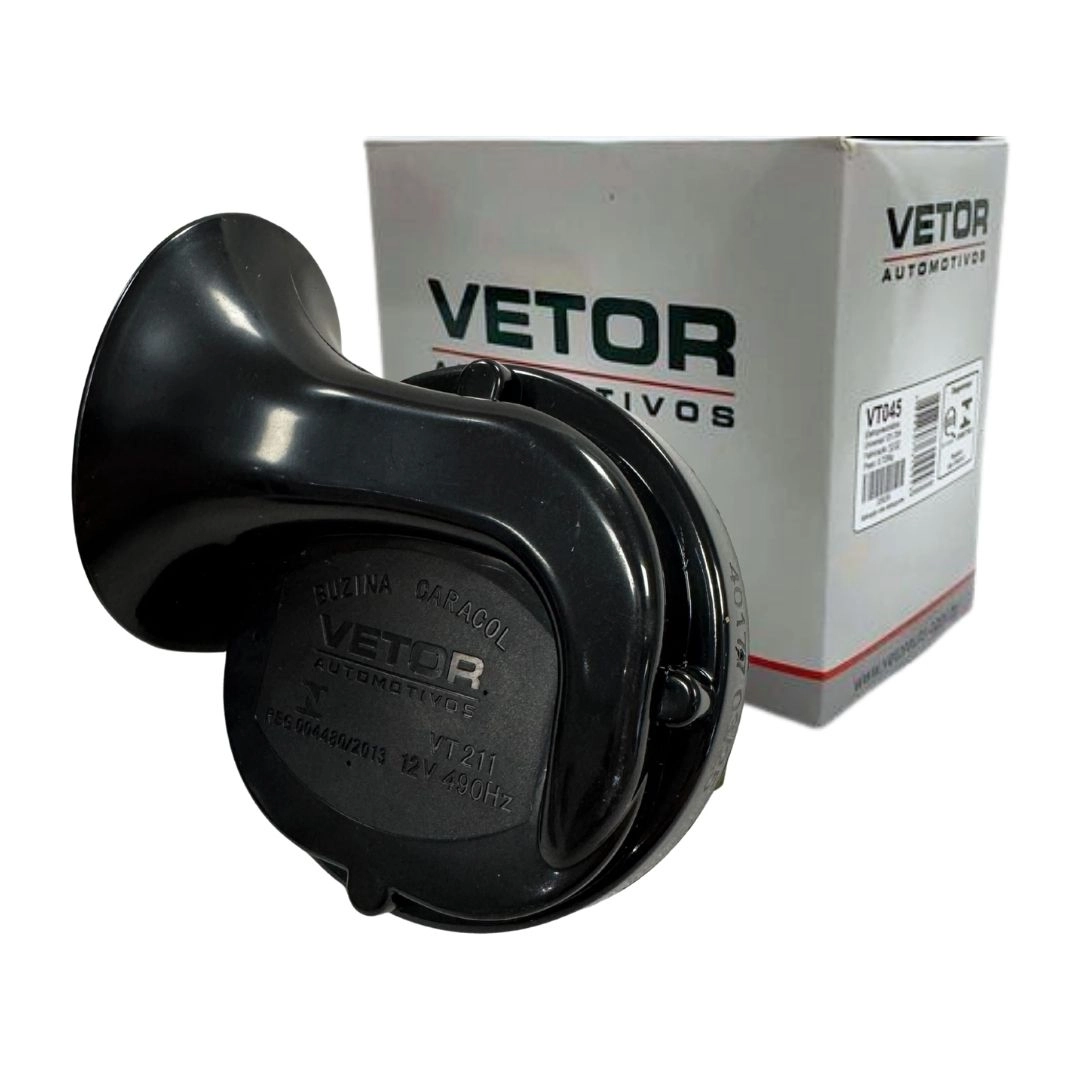 Buzina Tipo Caracol Universal Som Potente 1 Terminal 12 Volts Vetor VT211