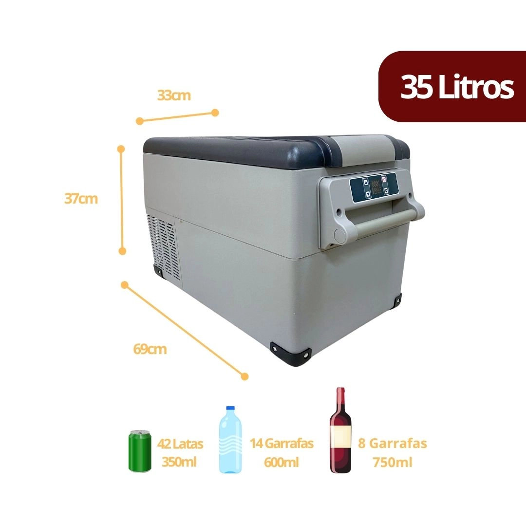 Geladeira 35 Litros 12V/24V 110v/220v Barco Iate Lancha Geladeira 35 Litros 12V/24V 110v/220v Barco Iate Lancha