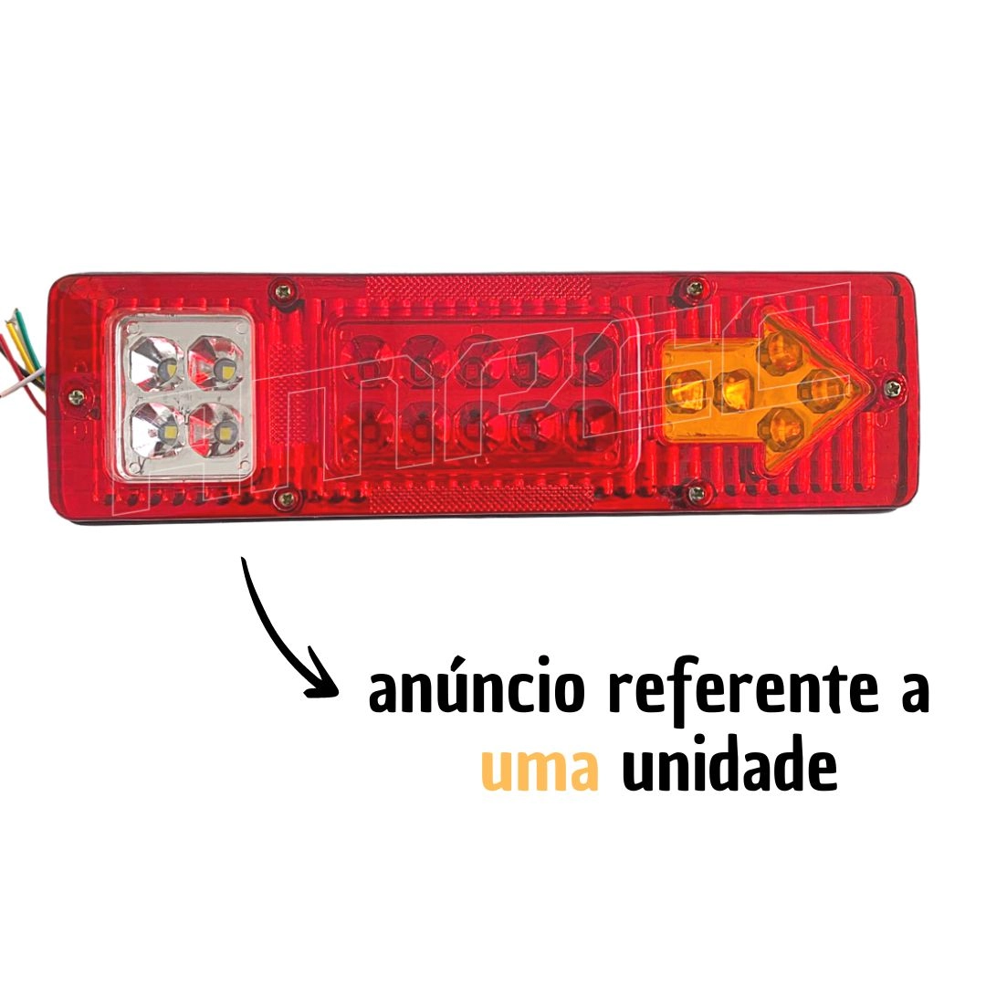 Lanterna Traseira Caminhão Ônibus Carreta Vermelha 12V 24V Lanterna Traseira Caminhão Ônibus Carreta Vermelha 12V 24V