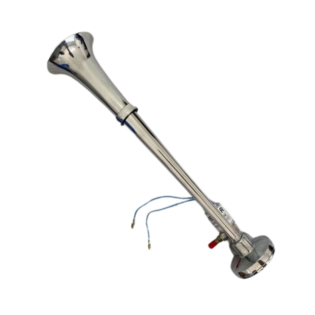 Buzina Ar 1 Corneta Metal Cromada 45cm 12/24V Caminhão Navio Buzina Ar 1 Corneta Metal Cromada 45cm 12/24V Caminhão Navio