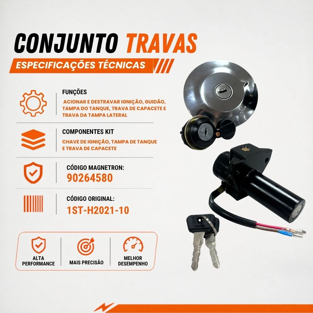 Kit Conjunto De Travas Ignição Para Yamaha Factor 150 YBR 125 150 XTZ 125 2016 a 2024 Original Magnetron 90264580 Kit Conjunto De Travas Ignição Para Yamaha Factor 150 YBR 125 150 XTZ 125 2016 a 2024 Original Magnetron 90264580