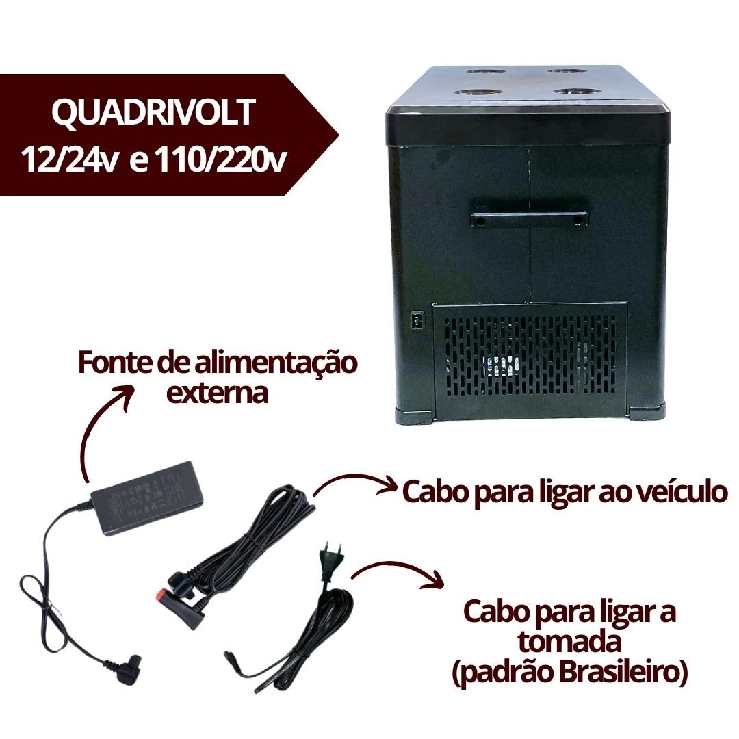 Geladeira 30 Litros 12V/24V 110v/220v Caminhão Ônibus Van