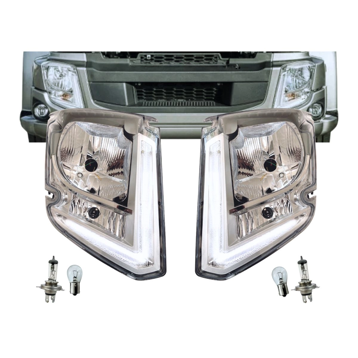 Par Farol Para Volvo VM 270 330 Após 2015 com LED Par Farol Para Volvo VM 270 330 Após 2015 com LED