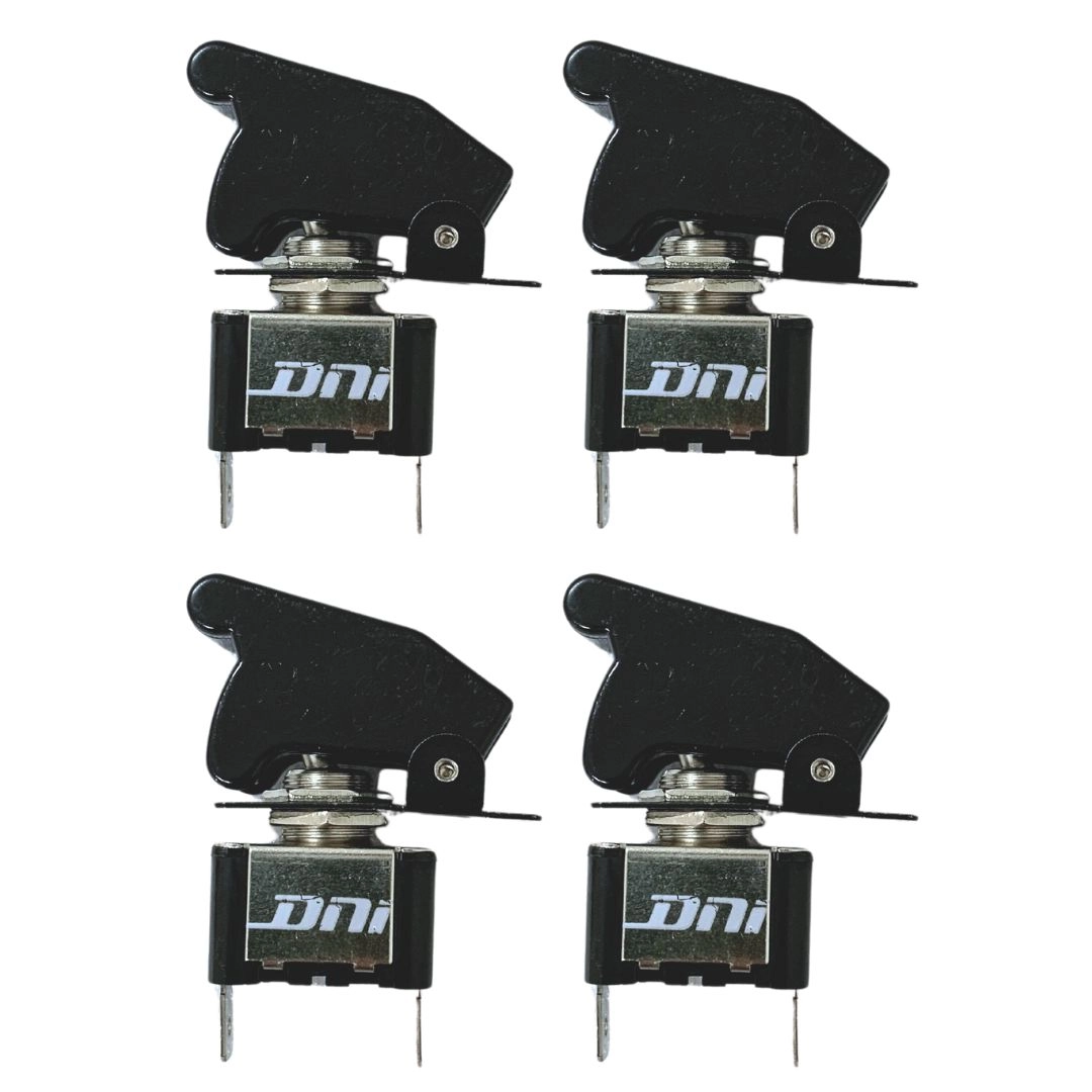 Kit 4 Chave Botão Liga Desliga 2 Posições Preta Tipo Caça