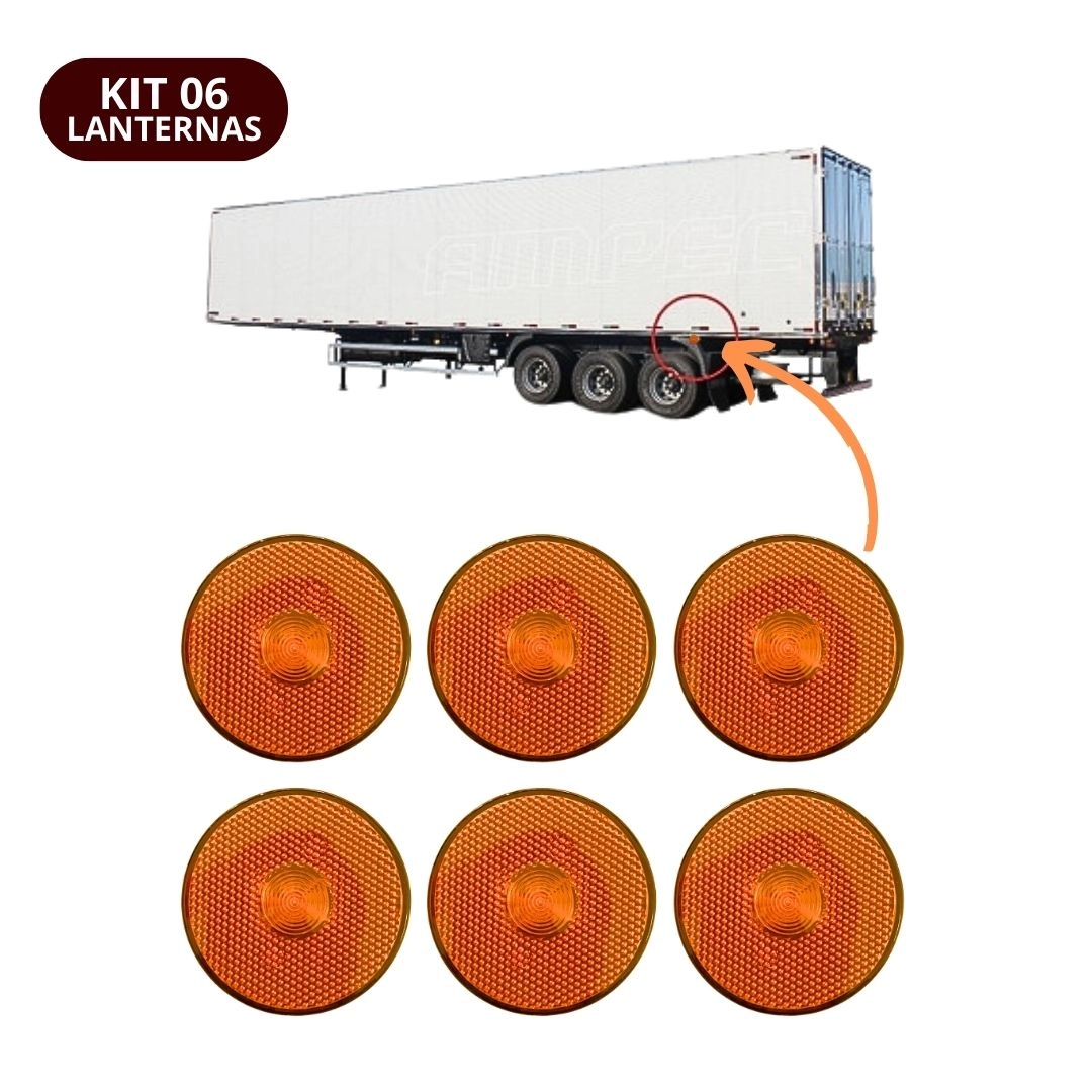 Kit 6 Lanternas Lateral Led Caminhão Carreta Sem Suporte Amarela P Kit 6 Lanternas Lateral Led Caminhão Carreta Sem Suporte Amarela P