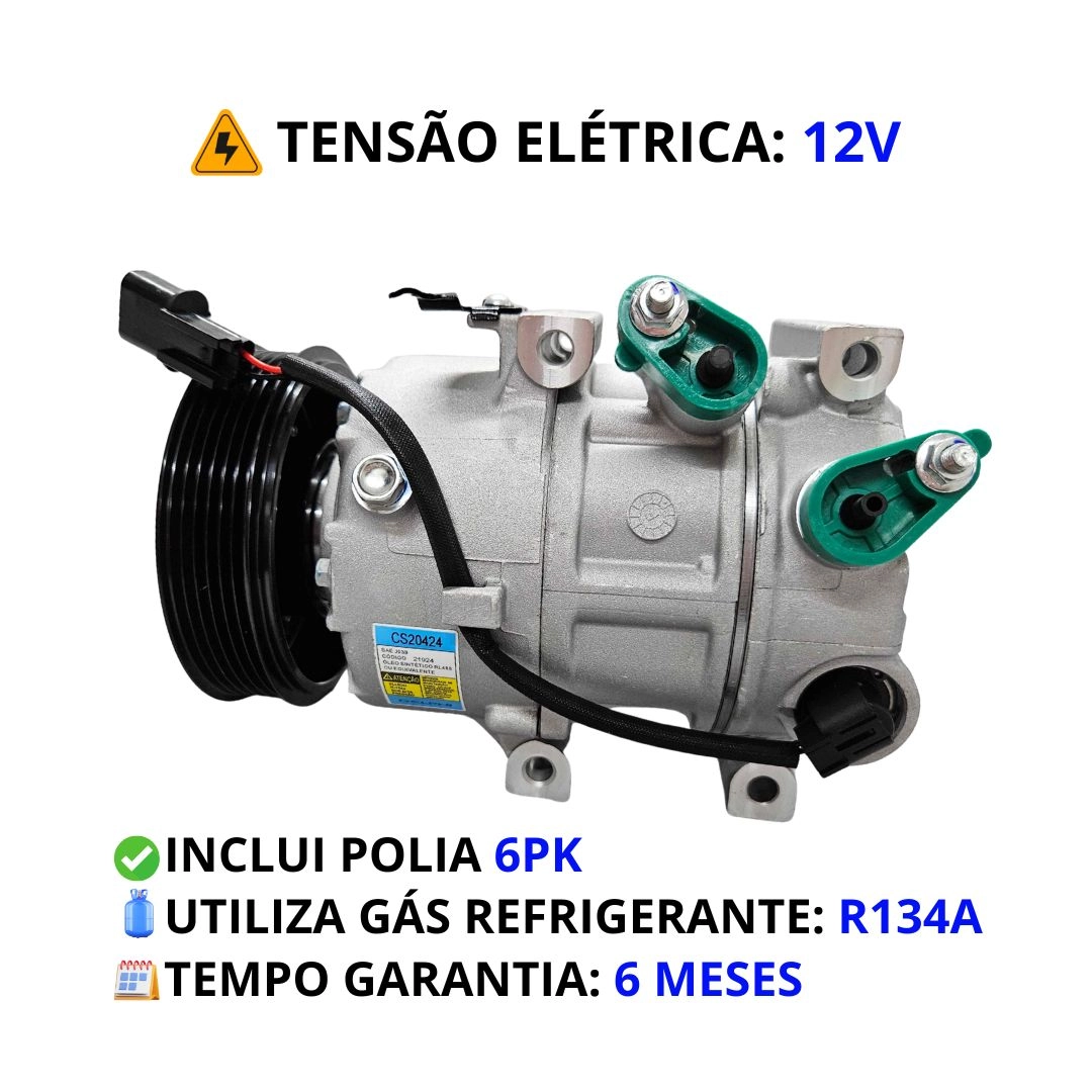Compressor Ar Para Hyundai Sonata 2.4 2012 a 2014 Delphi CS20424