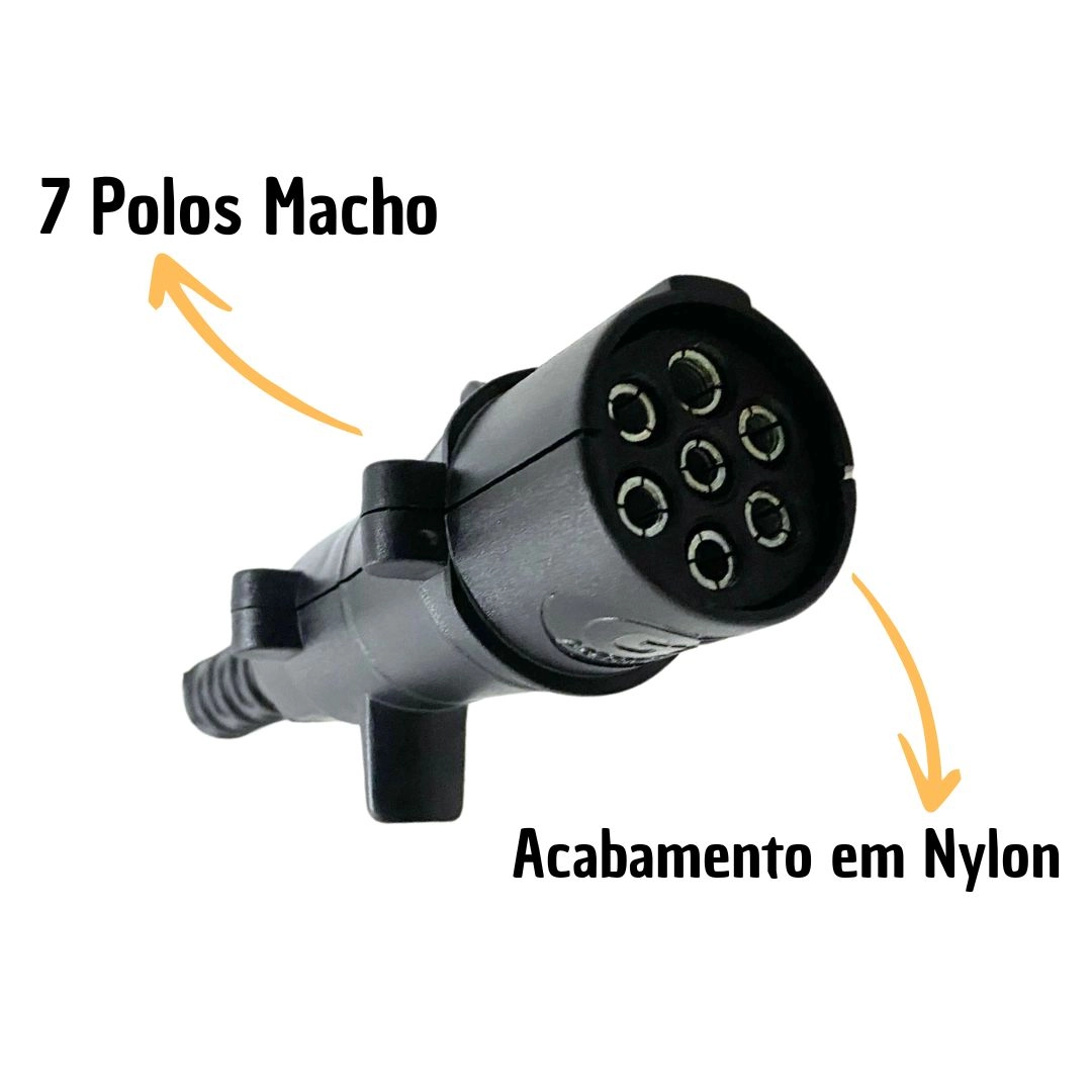 Tomada Elétrica Caminhão Carreta 7 Polos Macho Tomada Elétrica Caminhão Carreta 7 Polos Macho
