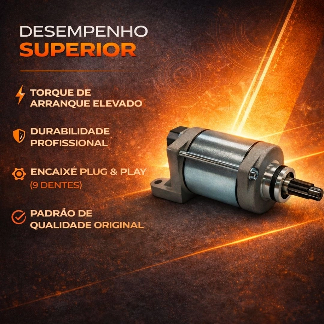 Motor de Partida Arranque 9 Dentes 12v Para CB 300R 09 a 15 XRE 300 10 a 18 Magnetron 90205860 Motor de Partida Arranque 9 Dentes 12v Para CB 300R 09 a 15 XRE 300 10 a 18 Magnetron 90205860