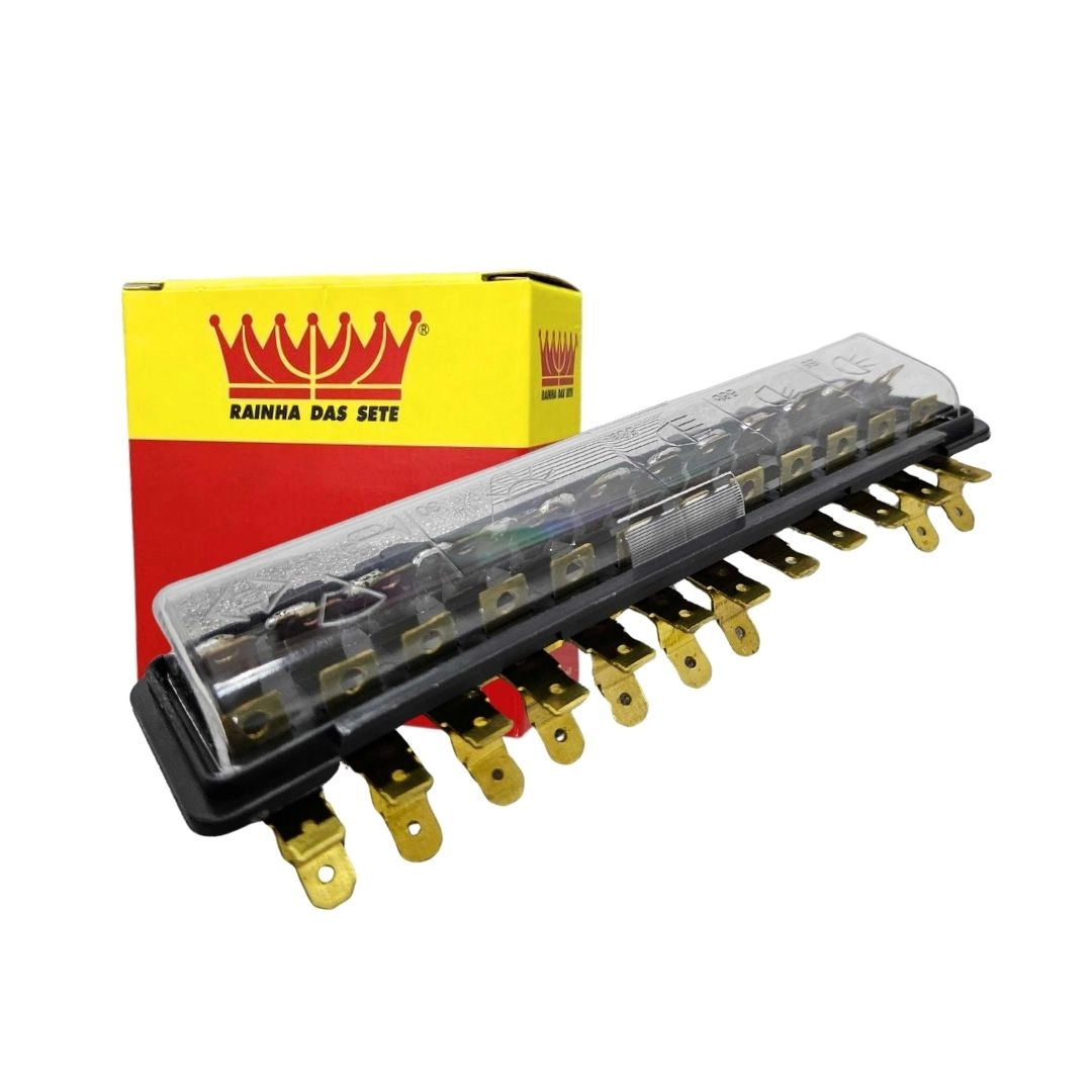 Caixa Fusível 12 Polos Para Fusca Após 1975 Tipo Cerâmica