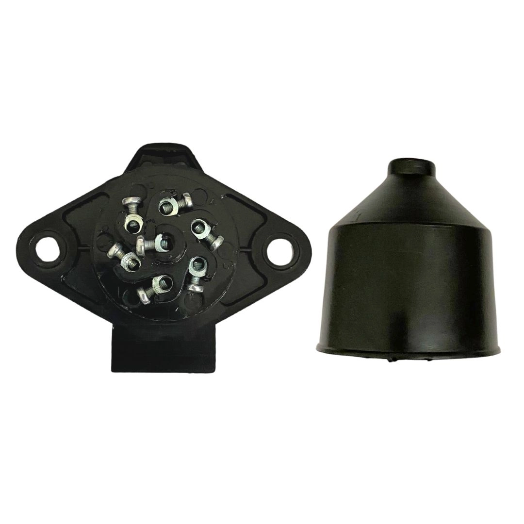 Kit Tomada Eletrica Carretinha Caminhão Conector Macho Femea 7 Polos Nylon