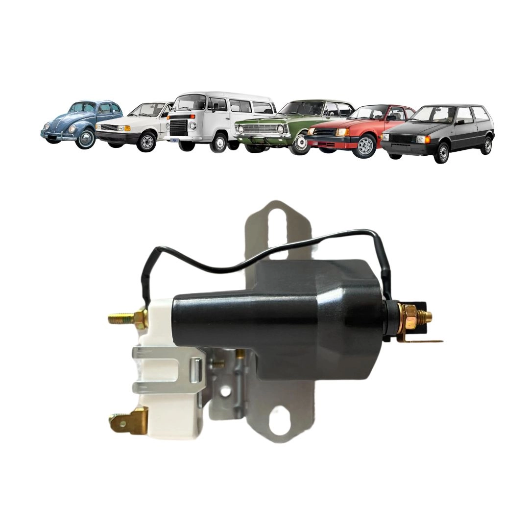 Bobina Ignição 2 Pino C/ Resistor Limitador Para Fusca Kombi Chevette Opala Monza Premio Uno Escort