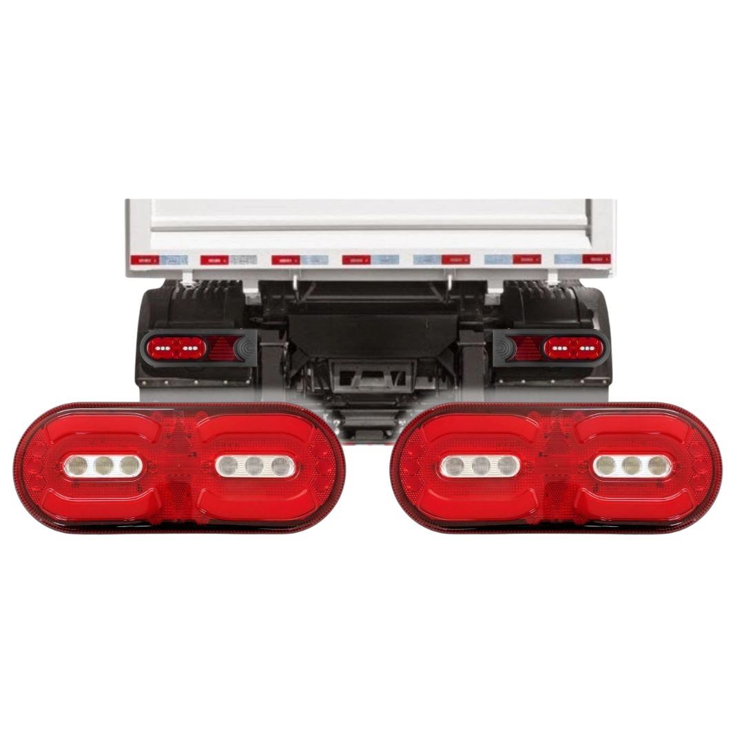 Par Lanterna Traseira Carreta Randon LED Implementos 24v Par Lanterna Traseira Carreta Randon LED Implementos 24v