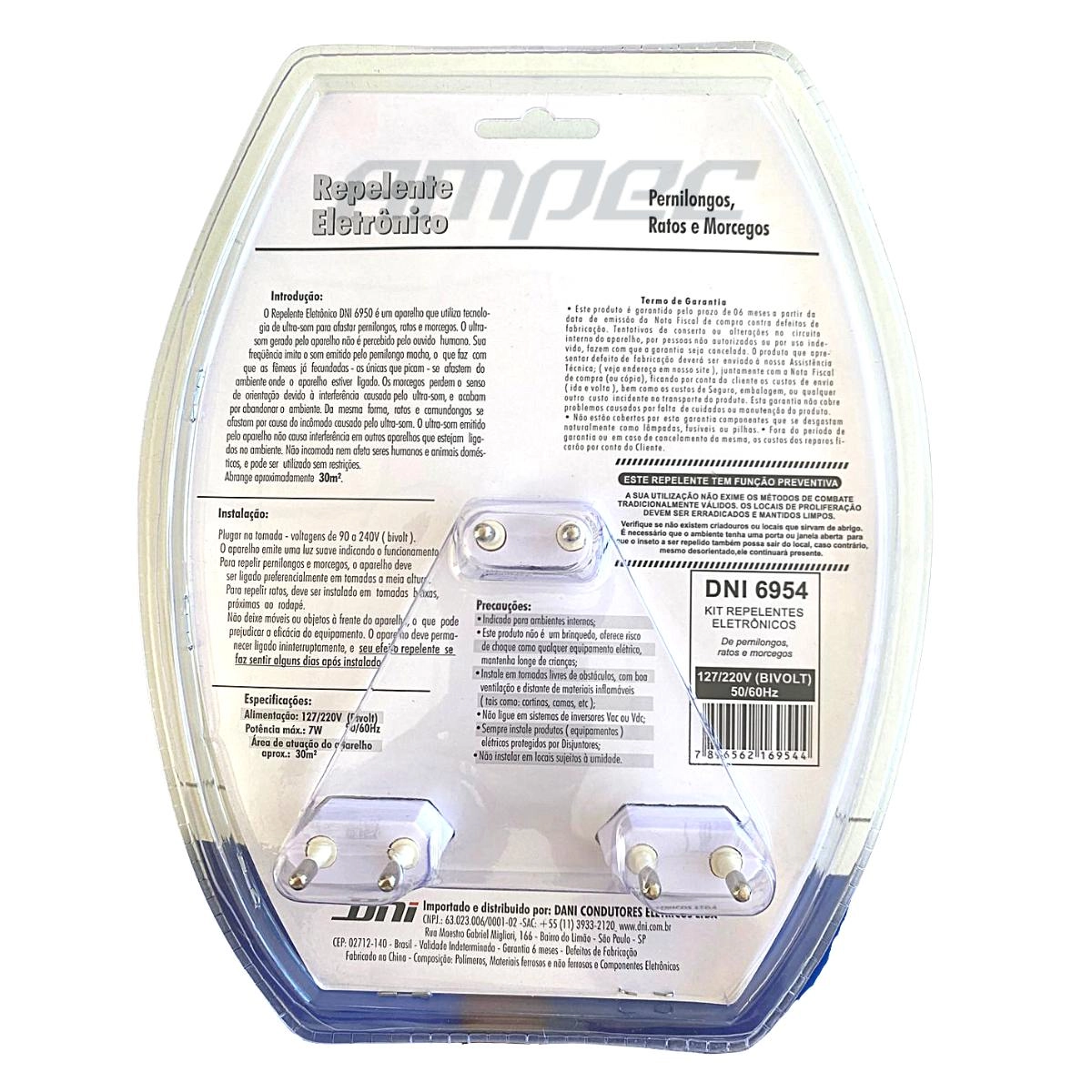 Kit 3 Repelentes Eletrônicos Pernilongo Morcego Rato Bivolt