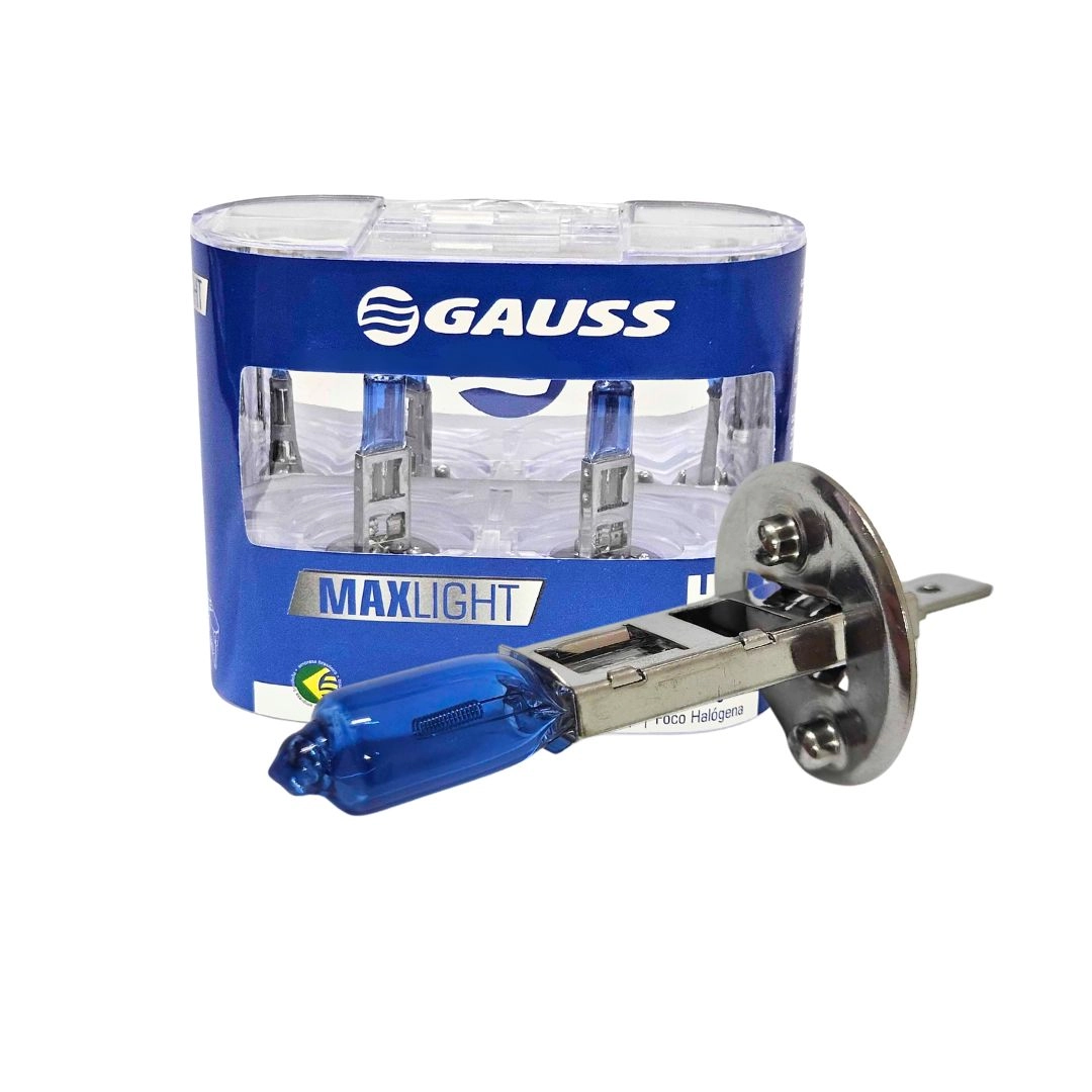 Kit 2 Lâmpada Farol H1 12v 55w Super Branca Max Light Gauss GL55H1 Kit 2 Lâmpada Farol H1 12v 55w Super Branca Max Light Gauss GL55H1