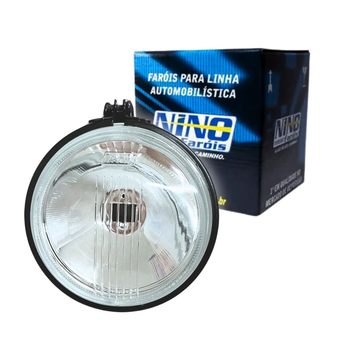 Farol Auxiliar Milha Com Lente De Vidro Redondo Universal Carcaça de Ferro Conector Lâmpada H3 NINO Farol Auxiliar Milha Com Lente De Vidro Redondo Universal Carcaça de Ferro Conector Lâmpada H3 NINO