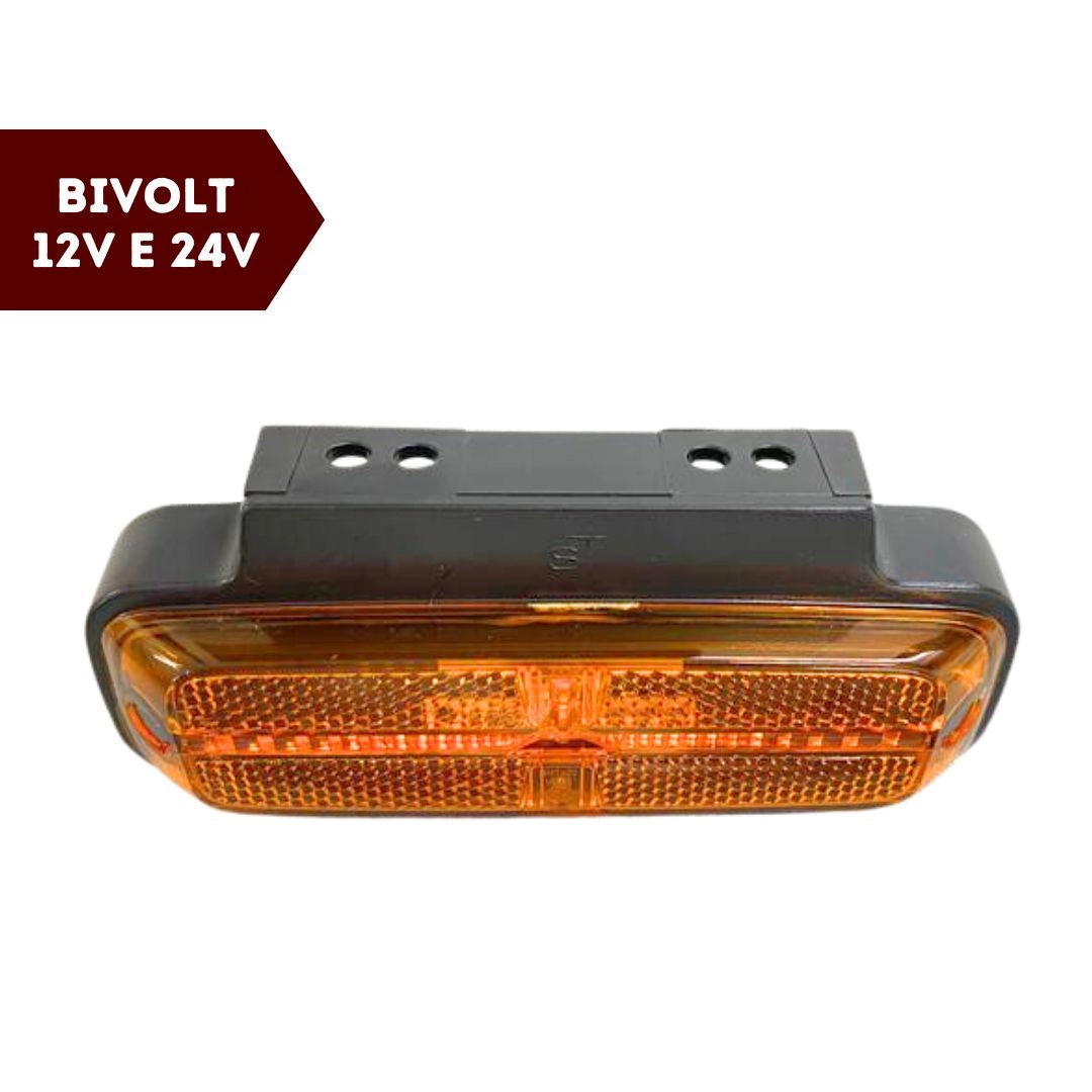 Lanterna Lateral Posição Direcional Com Suporte LED Amarela