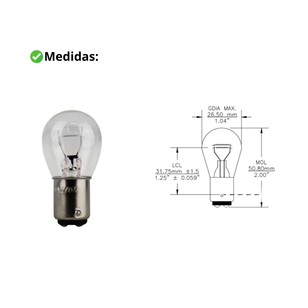 Kit 10 Lampadas 21/5w 2 Polos 12V Gauss 1034 - GL1034 Lampada P21/5w 2 Polos Freio Posição Ré Kit 10 Lampadas 21/5w 2 Polos 12V Gauss 1034 - GL1034 Lampada P21/5w 2 Polos Freio Posição Ré
