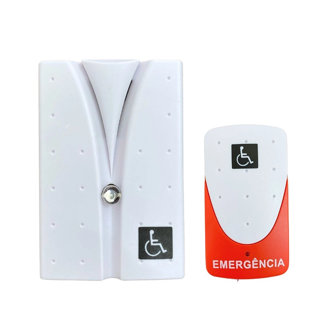 Alarme Campainha Banheiro Emergencia Idoso PNE PCD Sem Fio Alarme Campainha Banheiro Emergencia Idoso PNE PCD Sem Fio