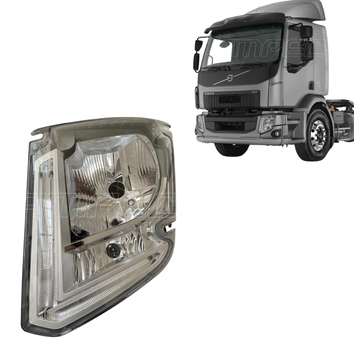 Farol Principal Dianteiro 24v Para Volvo Vm 220 270 310 330 Lado Esquerdo Autolux 82526640 Farol Principal Dianteiro 24v Para Volvo Vm 220 270 310 330 Lado Esquerdo Autolux 82526640