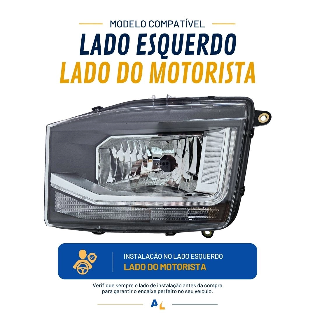 Farol Principal DRL Para Volkswagen Novo Delivery Express 4150 6160 9170 11180 13180 Lado Esquerdo 23B941033A Farol Principal DRL Para Volkswagen Novo Delivery Express 4150 6160 9170 11180 13180 Lado Esquerdo 23B941033A
