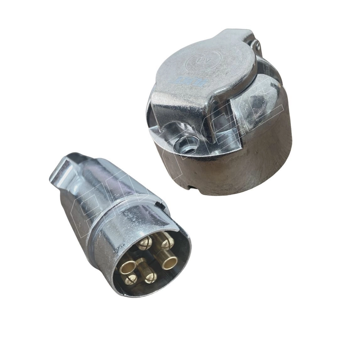 Tomada Engate Carretinha Macho Fêmea 6 Polos Metal Alumínio Tomada Engate Carretinha Macho Fêmea 6 Polos Metal Alumínio