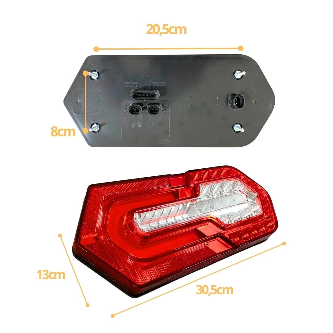 Lanterna Traseira 24v LED Universal Implementos Posição Freio Ré Pisca Sequencial Sinal Sul 223724 
