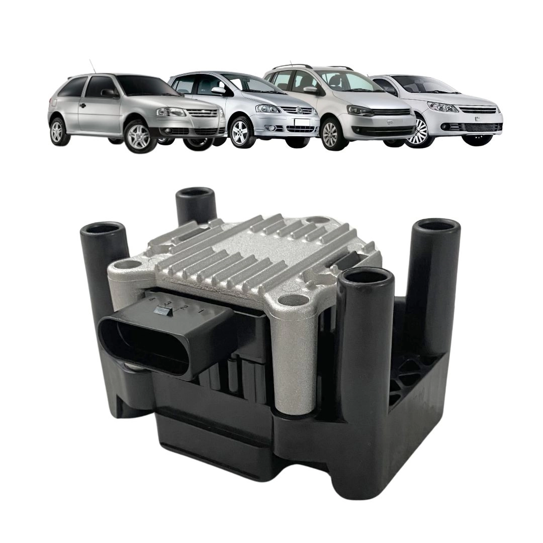Bobina Ignição Original Gauss Para Volkswagen 1.0 1.6 4 Pino