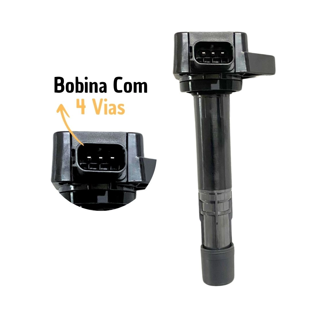 Kit 4 Bobina Ignição Para Honda Civic 1.7 2001 a 2006 Hella