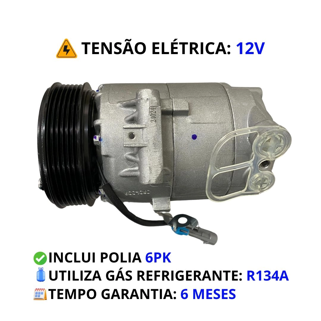 Compressor Ar Para GM Corsa Celta Prisma 1.0 1.4 1.6 2002 a 2012 Delphi CS10060