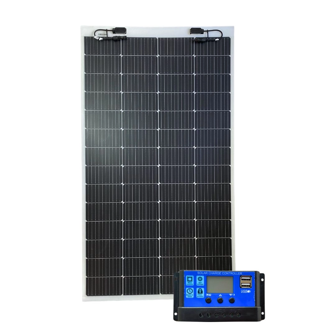 Kit Painel Solar Caminhão MotorHome 200w + Controlador Carga Kit Painel Solar Caminhão MotorHome 200w + Controlador Carga