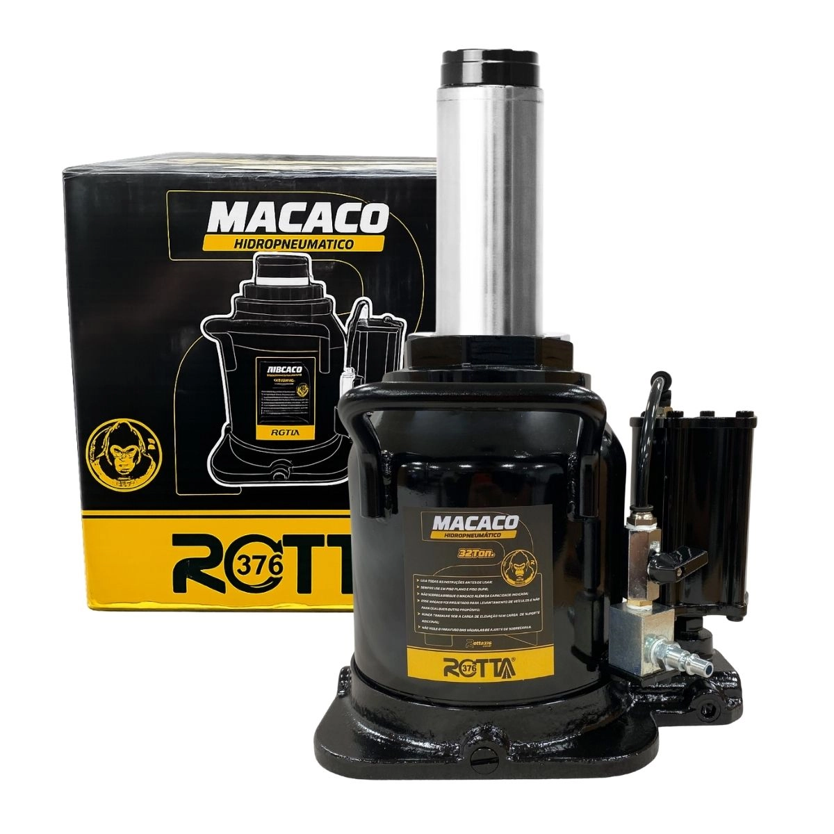 Macaco Hidropneumático Mandril 32 Ton Altura 250mm Para Caminhões Onibus Tratores Rotta376 Macaco Hidropneumático Mandril 32 Ton Altura 250mm Para Caminhões Onibus Tratores Rotta376