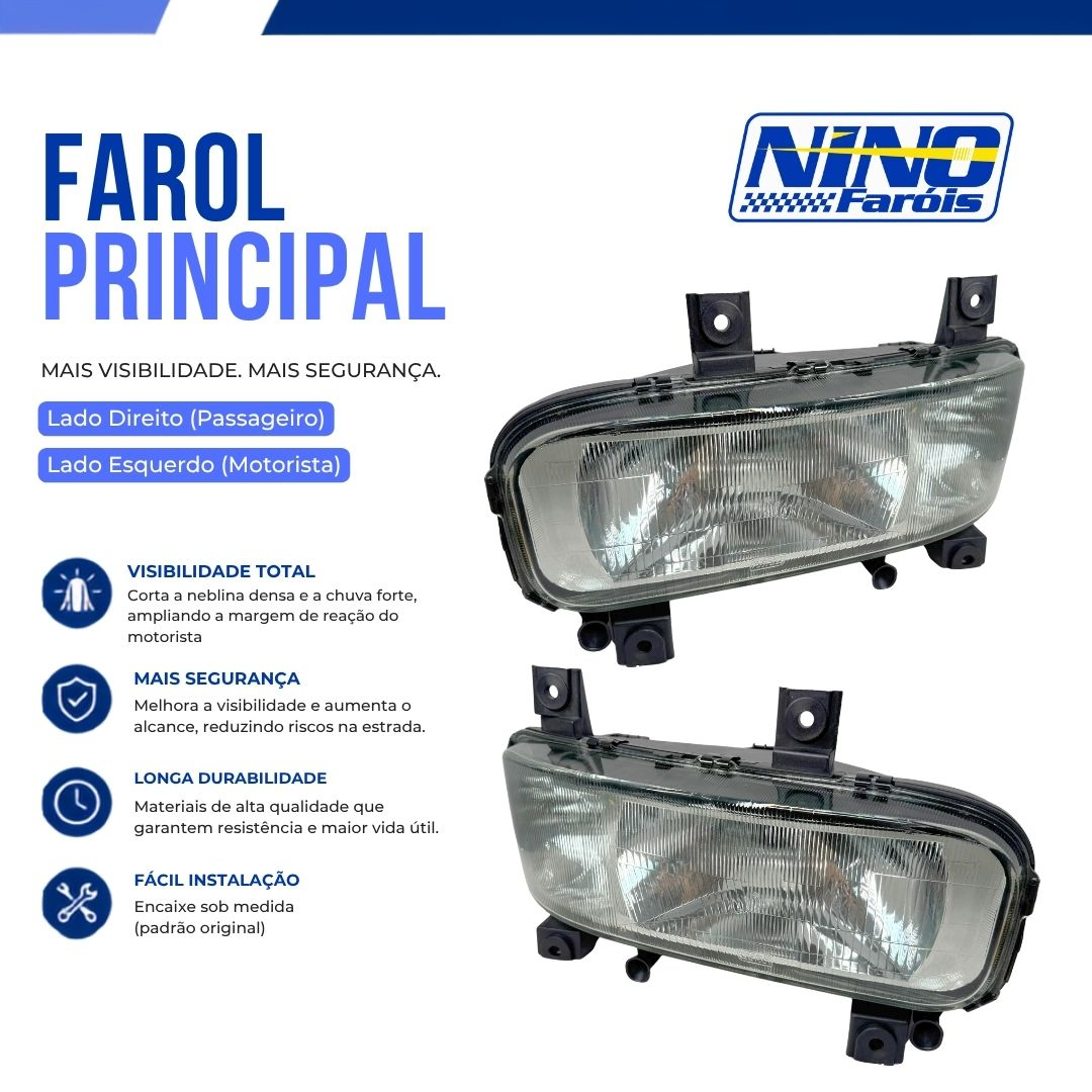 Par Farol Principal Com Auxiliar de Neblina Integrado Mercedes Benz MB Atego 1315 1418 1718 1725 2425 2428 Ano 2006 a 2011 Par Farol Principal Com Auxiliar de Neblina Integrado Mercedes Benz MB Atego 1315 1418 1718 1725 2425 2428 Ano 2006 a 2011