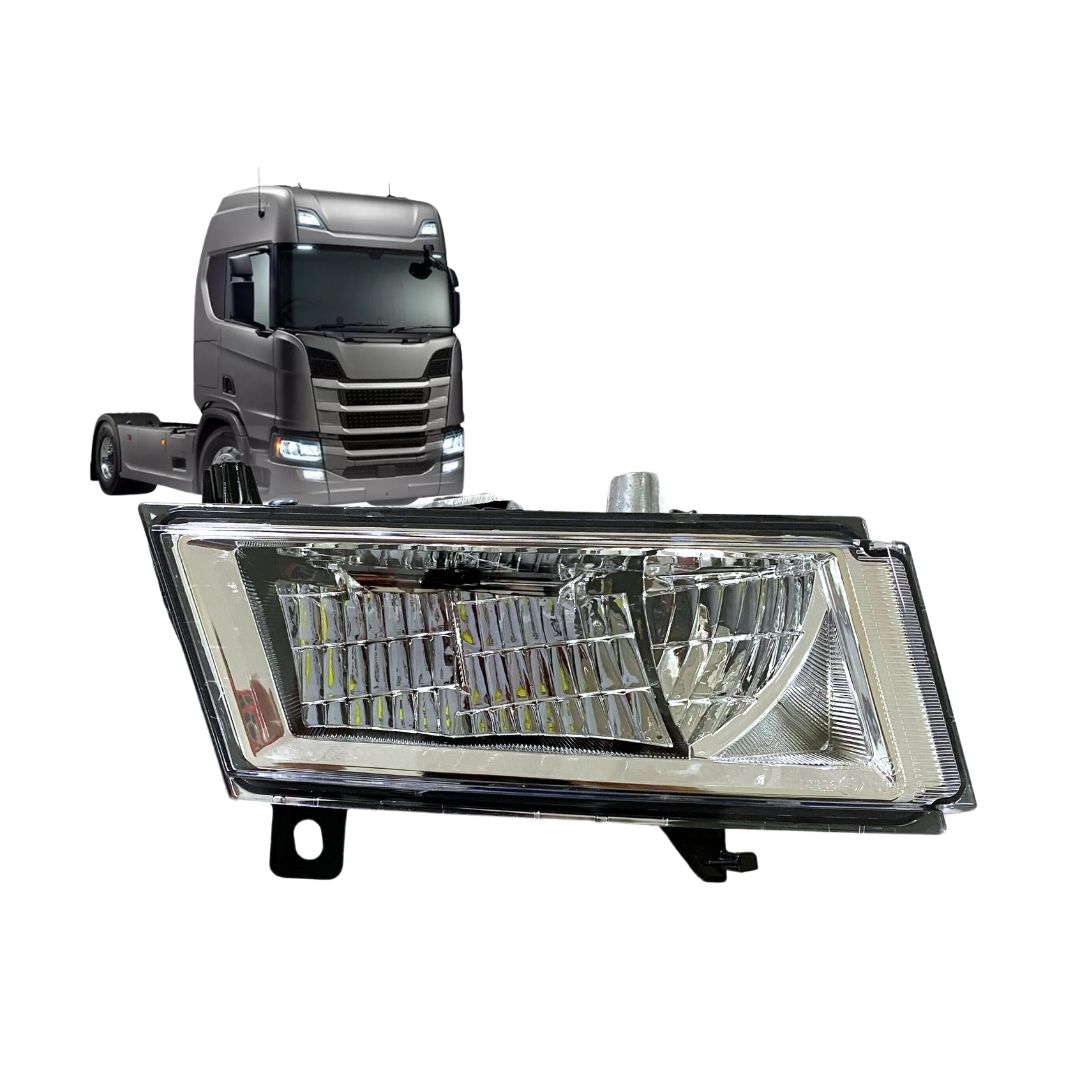 Farol Auxiliar de Milha Neblina LED 24V Conector 4 Pinos Lado Direito Para Scania Série 6 NTG P G R S Após 2019 Farol Auxiliar de Milha Neblina LED 24V Conector 4 Pinos Lado Direito Para Scania Série 6 NTG P G R S Após 2019