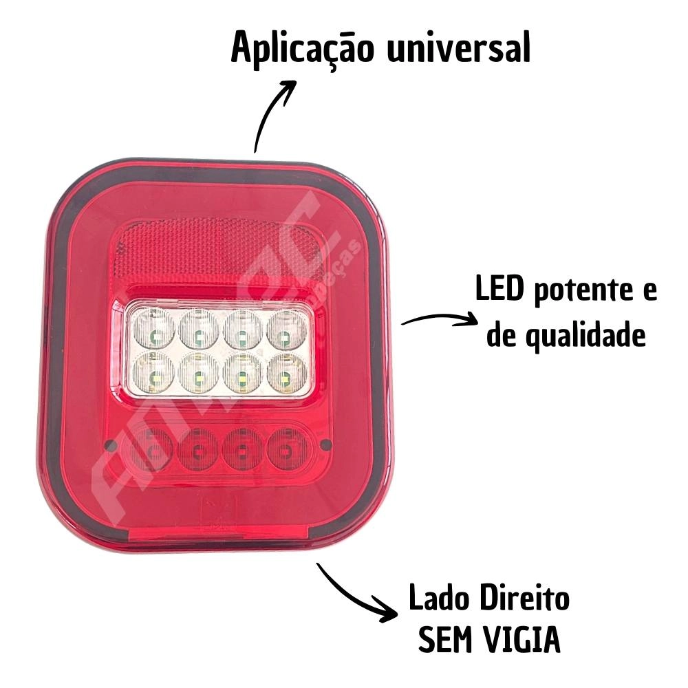 Kit Lanterna Traseira FULL LED Universal Marmitao NIX 12 24V Kit Lanterna Traseira FULL LED Universal Marmitao NIX 12 24V