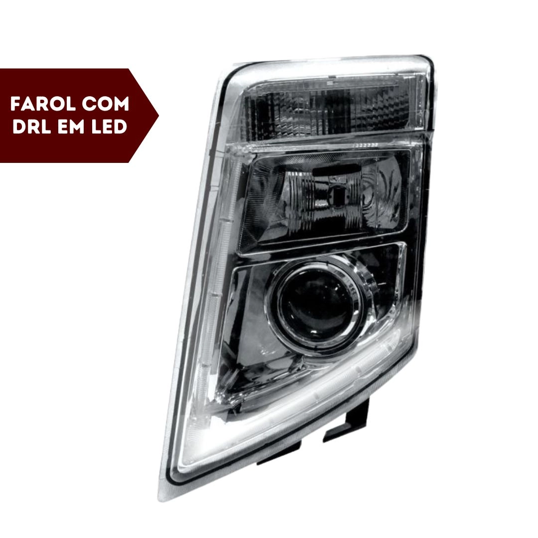 Farol Principal Dianteiro Para Volvo FM FH 2009 a 2014 Lado Esquerdo Com DRL Em LED 21035638 Farol Principal Dianteiro Para Volvo FM FH 2009 a 2014 Lado Esquerdo Com DRL Em LED 21035638