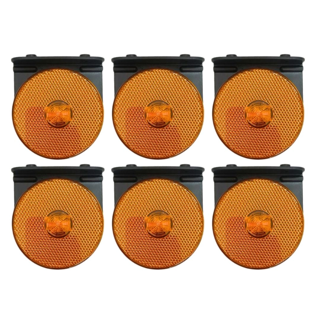 Kit 6 Lanternas Lateral Led Carreta Com Suporte Amarela G Kit 6 Lanternas Lateral Led Carreta Com Suporte Amarela G