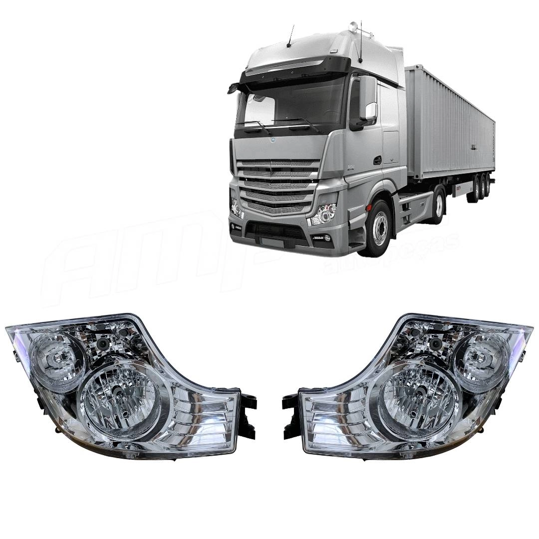Par Farol Principal ParaMercedes Actros MP4 Após 2020 Par Farol Principal ParaMercedes Actros MP4 Após 2020