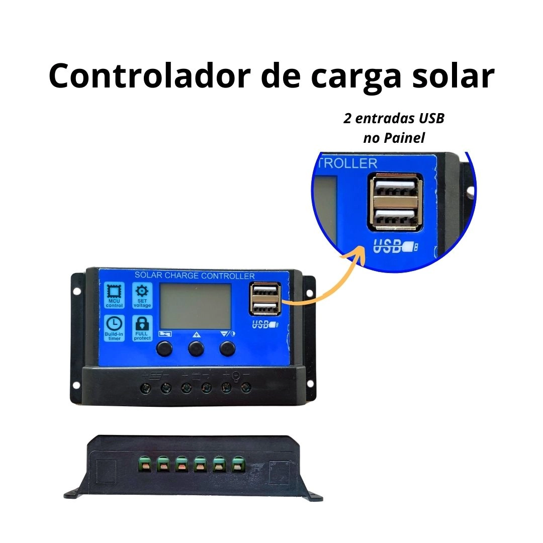 Kit Par Painel Solar Caminhão MotorHome 200w + Controlador