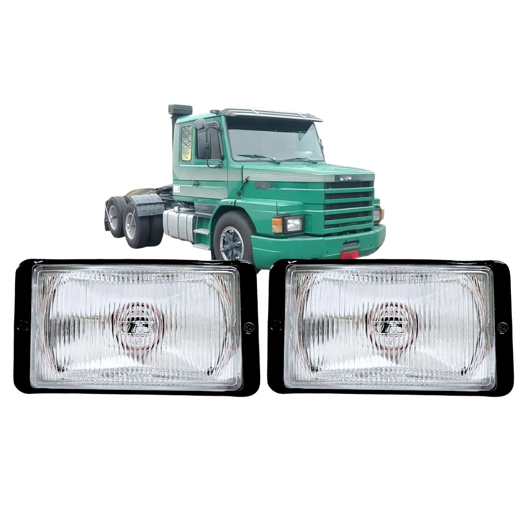 Par Farol Auxiliar Para Scania T112 T113 Retangular Vidro