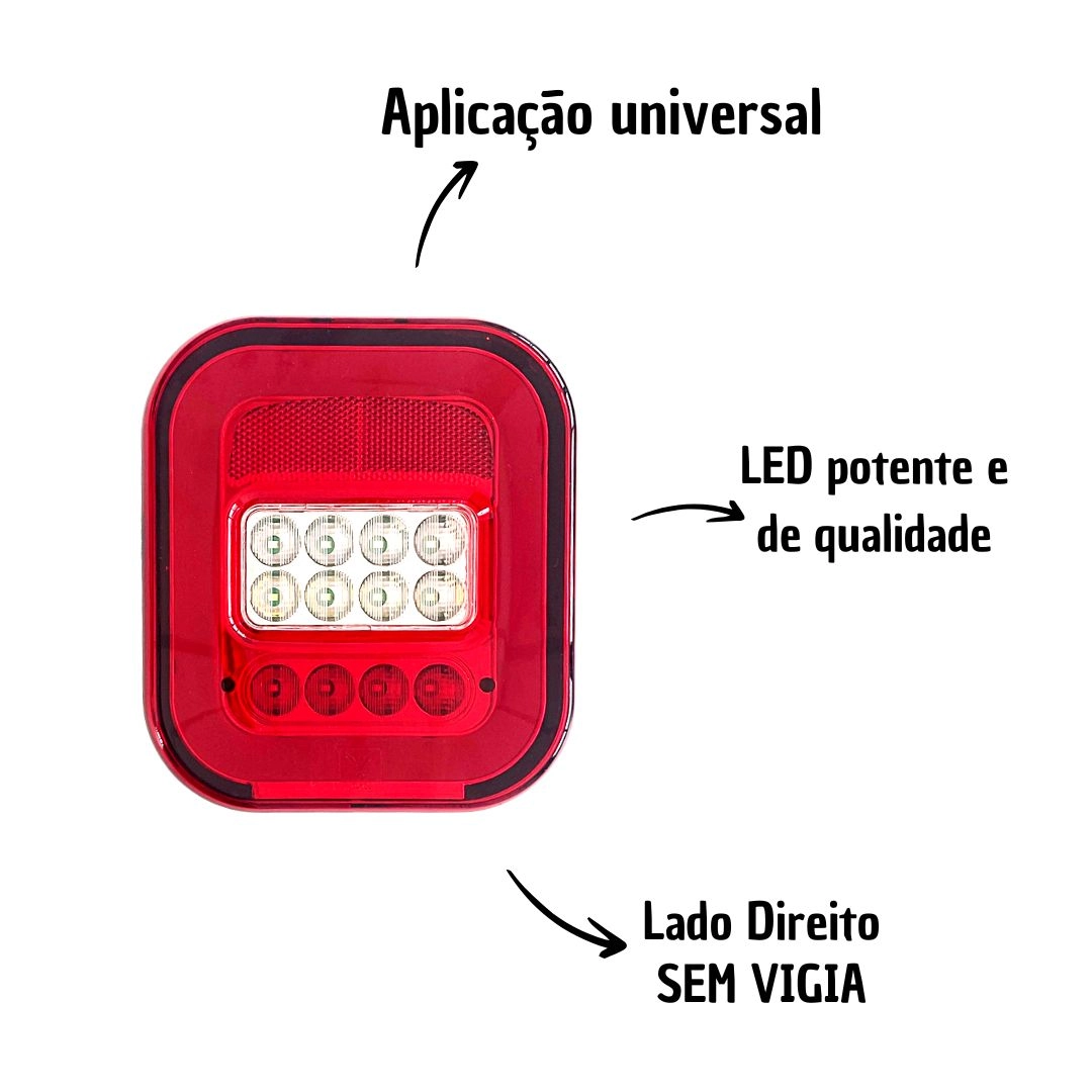 Lanterna Traseira FULL LED Universal Marmitao NIX Esquerda Lanterna Traseira FULL LED Universal Marmitao NIX Esquerda