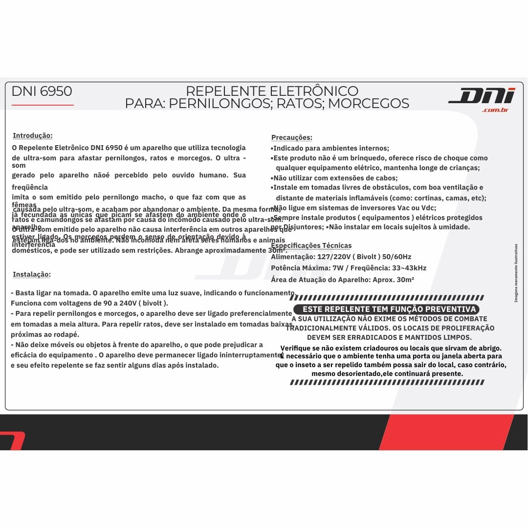 Par Repelente Eletrônico Pernilongo Rato Morcego 110V/220V