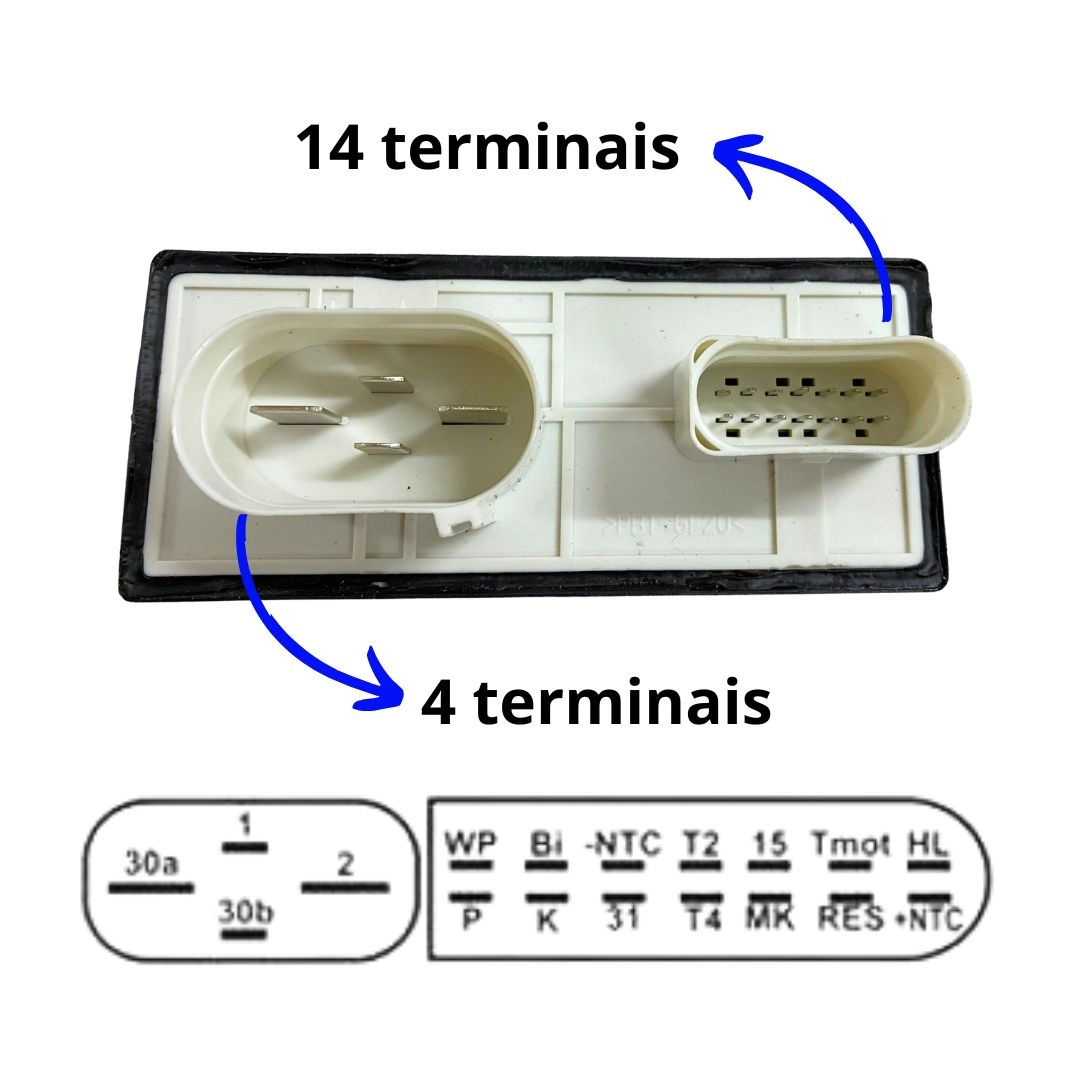 Modulo Rele Ventoinha Ar Condicionado Para Bora Após 2000 1J0919506K DNI8520 18 Terminais